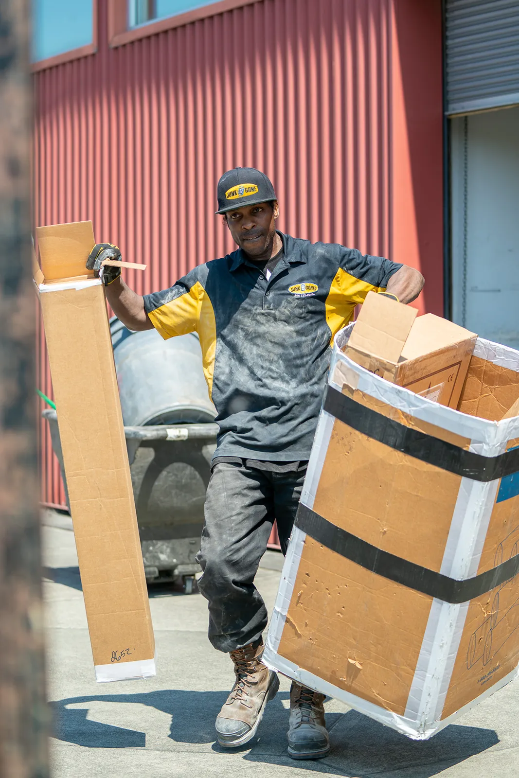 cardboard boxes from an industrial ware house by Junk B Gone Team