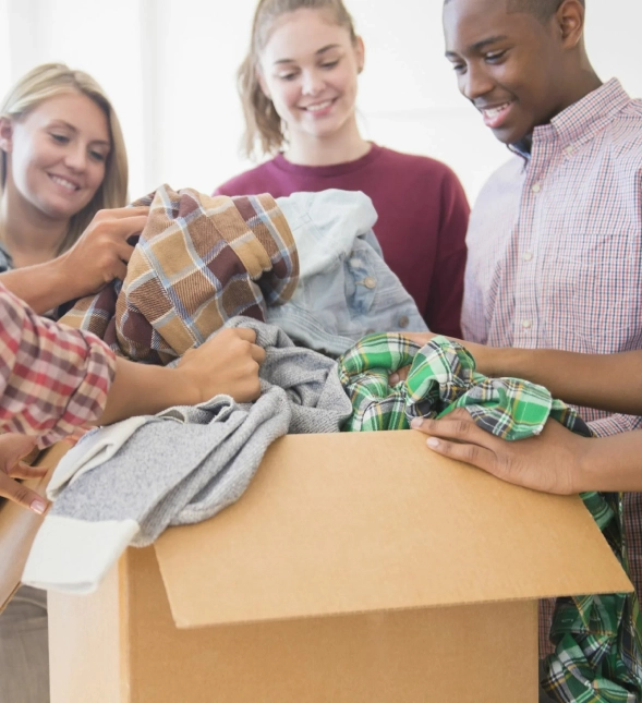 Junk removal truck servicing residential neighborhoods in Seattle