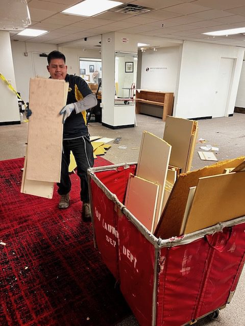 YWCA basement partially cleared during cleanout