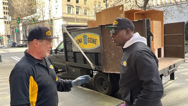 YWCA basement during cleanout progress