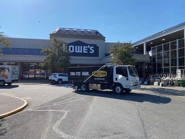 Junk B Gone truck parked at the Lowes parking lot in Seattle on Rainier Avenue