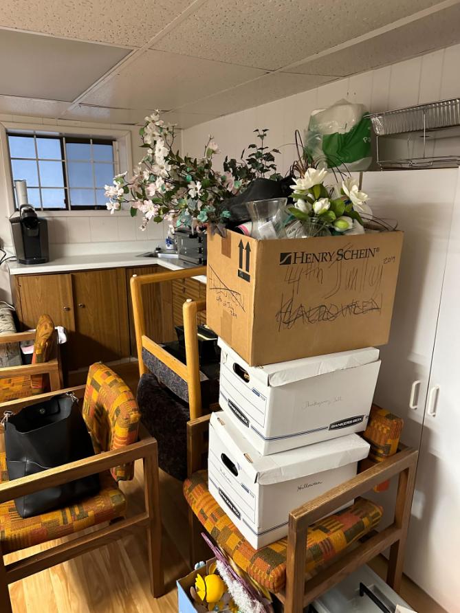 Basement cleanout in progress