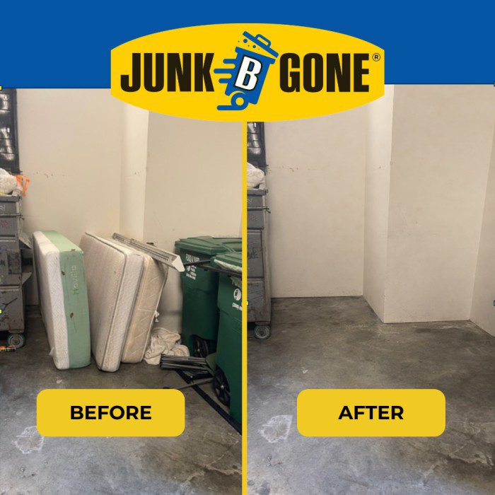 Mattress removal in Seattle before and after photos by Junk B Gone