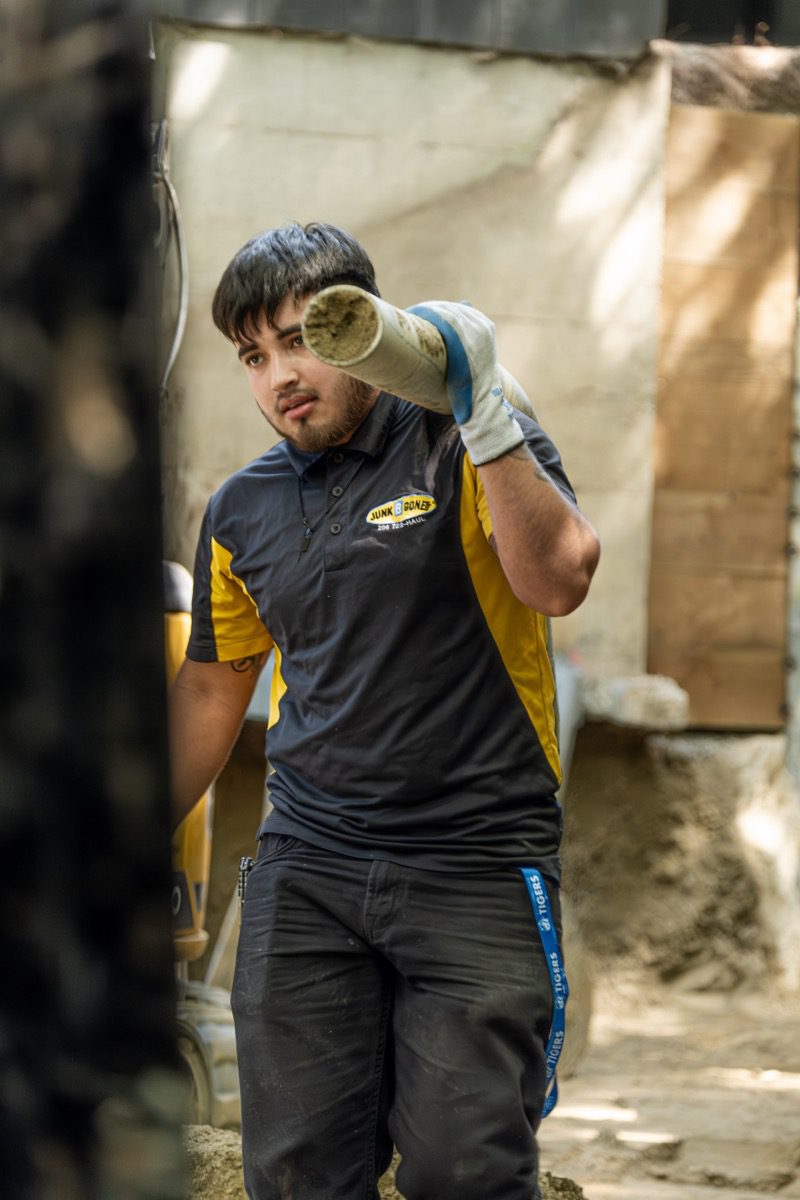 Junk B Gone estate cleanout crew working at a Medina WA home