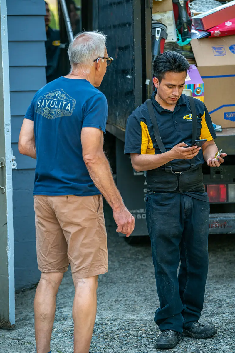 Customer payment at the truck — easy and professional