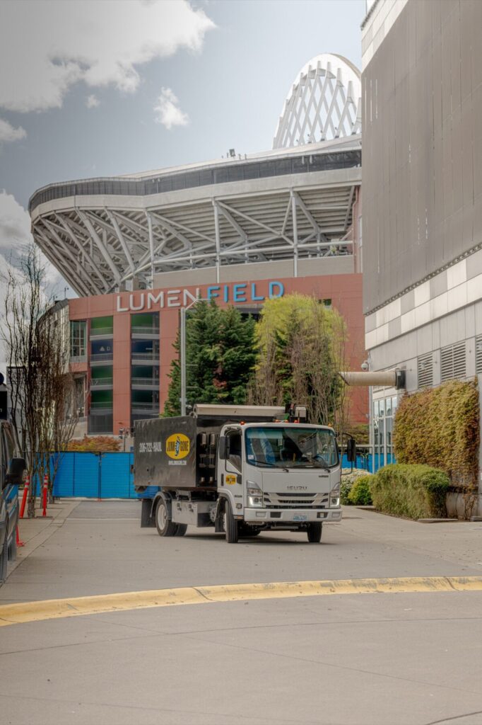 Junk B Gone truck at Lumen Field in SoDo Seattle