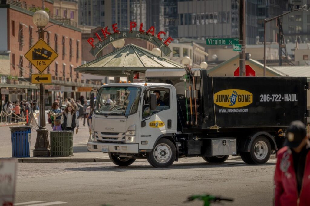 Junk B Gone truck at Pike Place Market in downtown Seattle