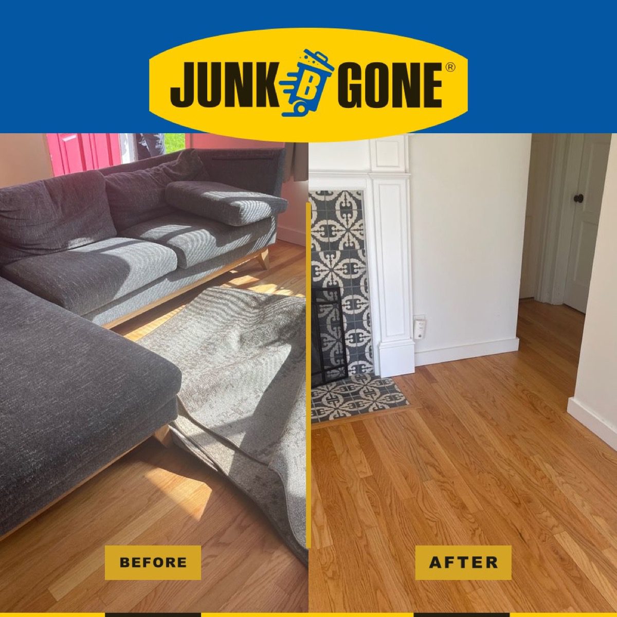 Show-ready living room cleanout in Seattle - Junk B Gone cleared a living room for the stager