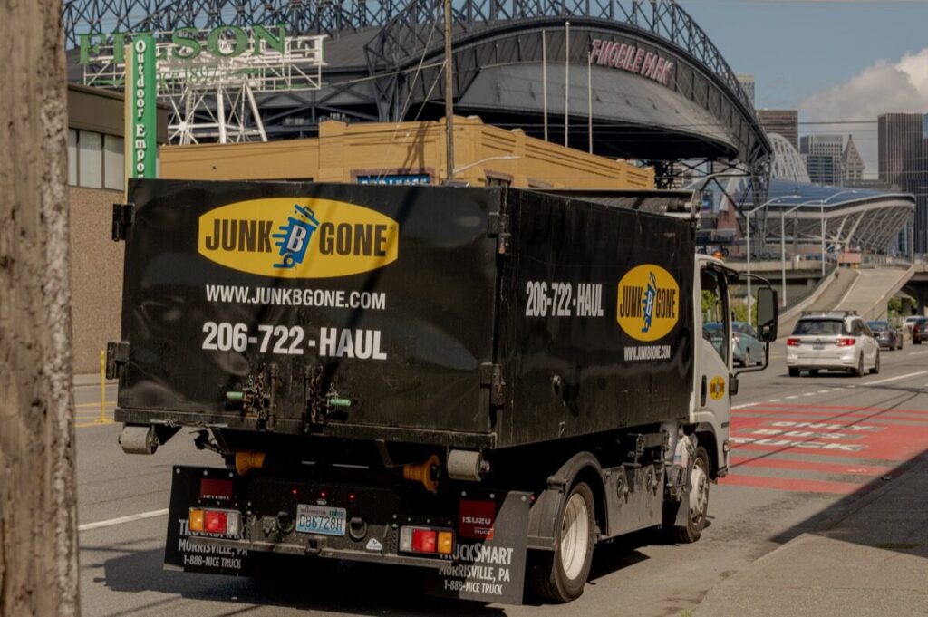 Junk B Gone truck at T-Mobile Park in SoDo Seattle