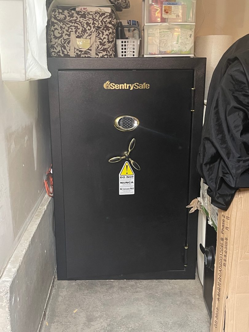 Packed Kirkland storage closet before removal